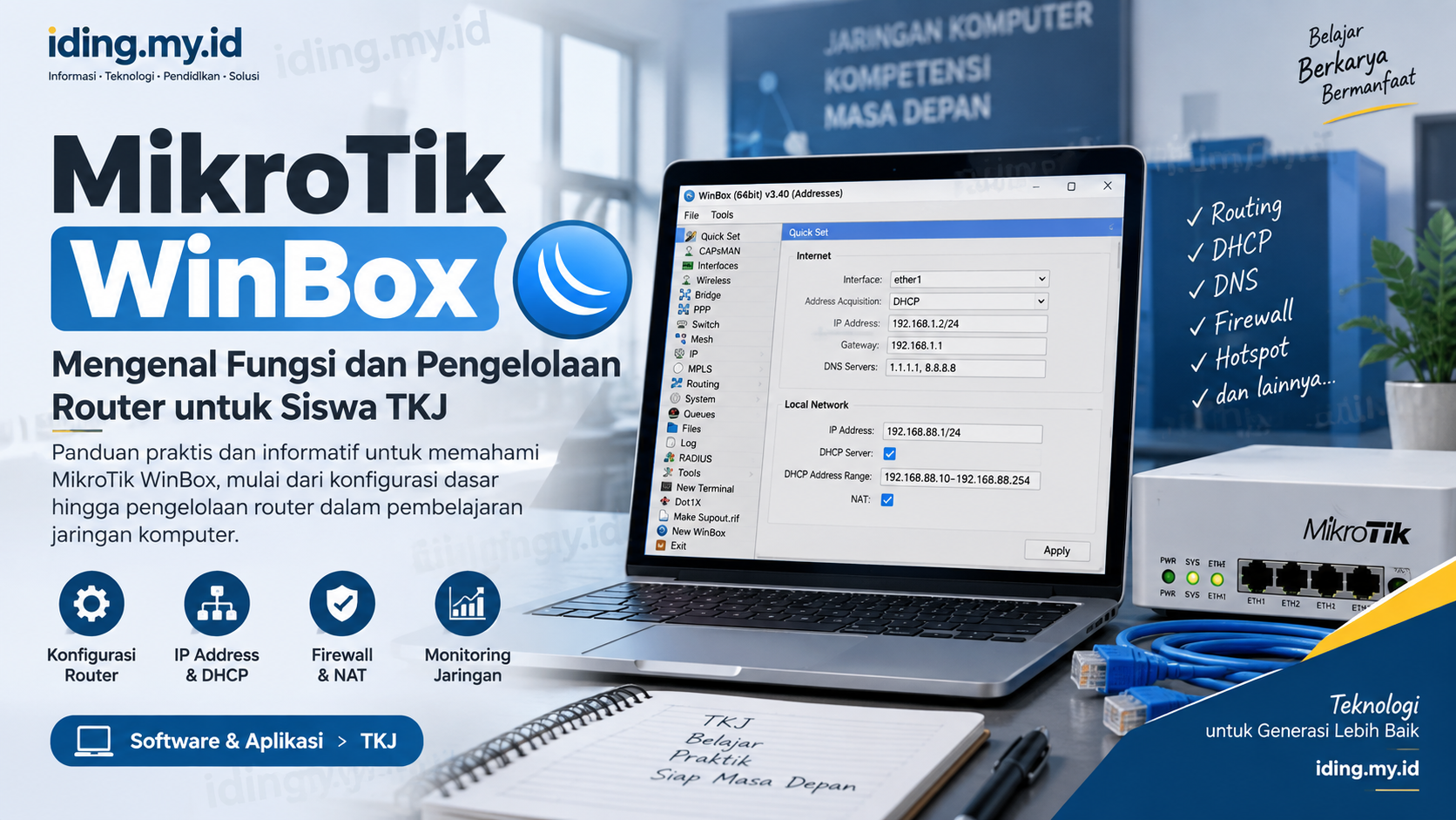 MikroTik WinBox: Mengenal Fungsi dan Pengelolaan Router untuk Siswa TKJ
