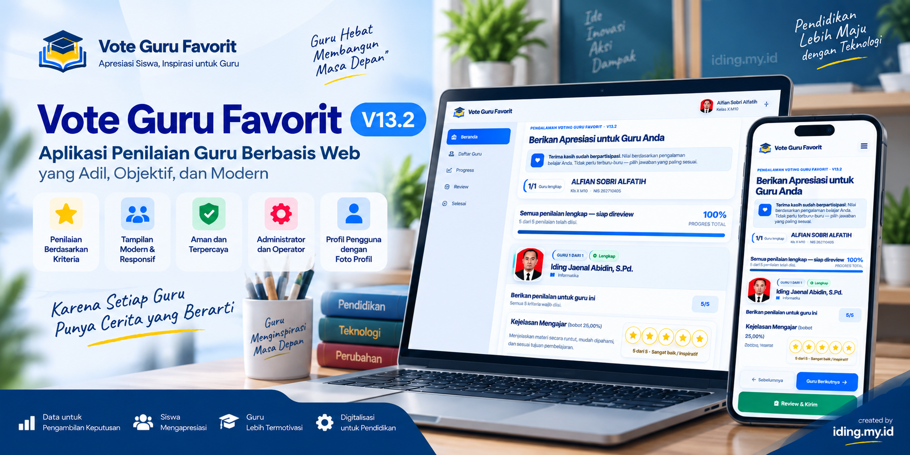 Vote Guru Favorit V13.2: Aplikasi Penilaian Guru Berbasis Web yang Adil dan Modern