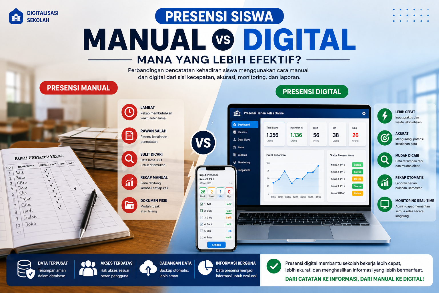 Presensi Siswa Manual vs Presensi Digital: Mana yang Lebih Efektif?