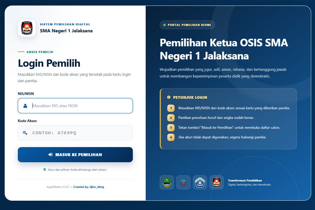 Aplikasi Pemilihan Ketua OSIS Premium