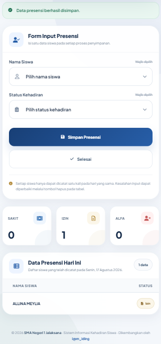 Galeri Aplikasi Presensi Harian Kelas Digital